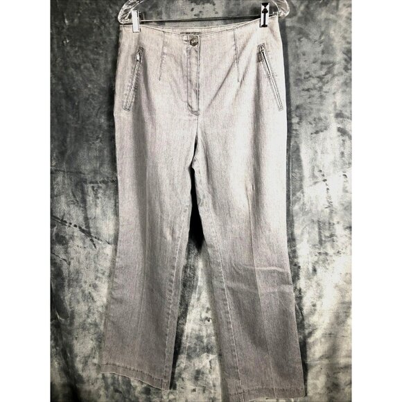 Charter Club Pants - Jacky Vanilia Becky Woman's Gray Denim Trouser Pants Size 14 With Zip